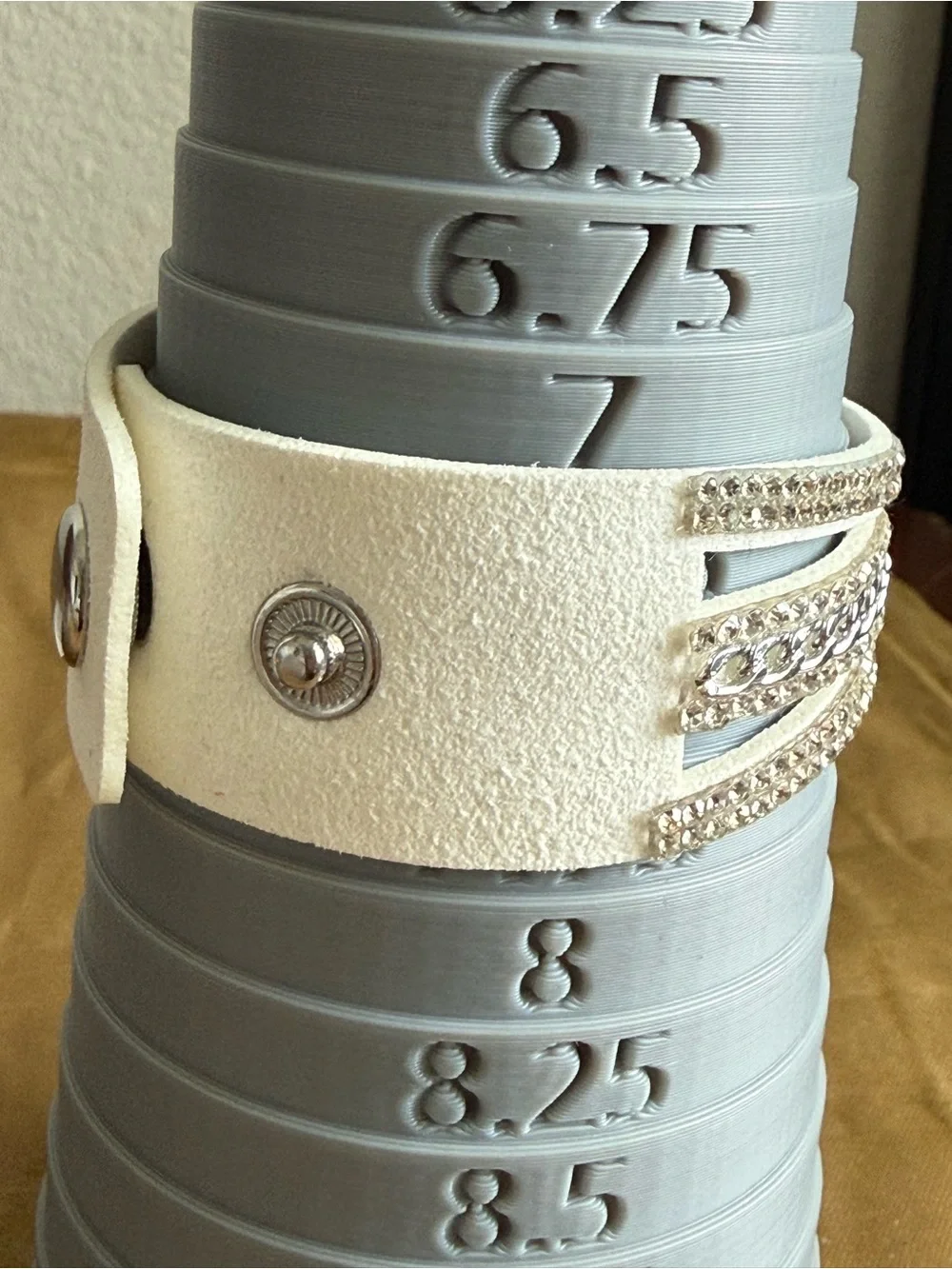 White Crystal Wrap Bracelet with Silver Accents